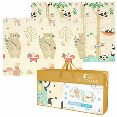Covoras de joaca, Bocioland, Panda, Pliabil, Protectie impotriva loviturilor, Dimensiune mare, 180 x 150 cm, Cu Imprimeu pe ambele parti, Potrivit pentru utlizare atat in interior, cat si in exterior