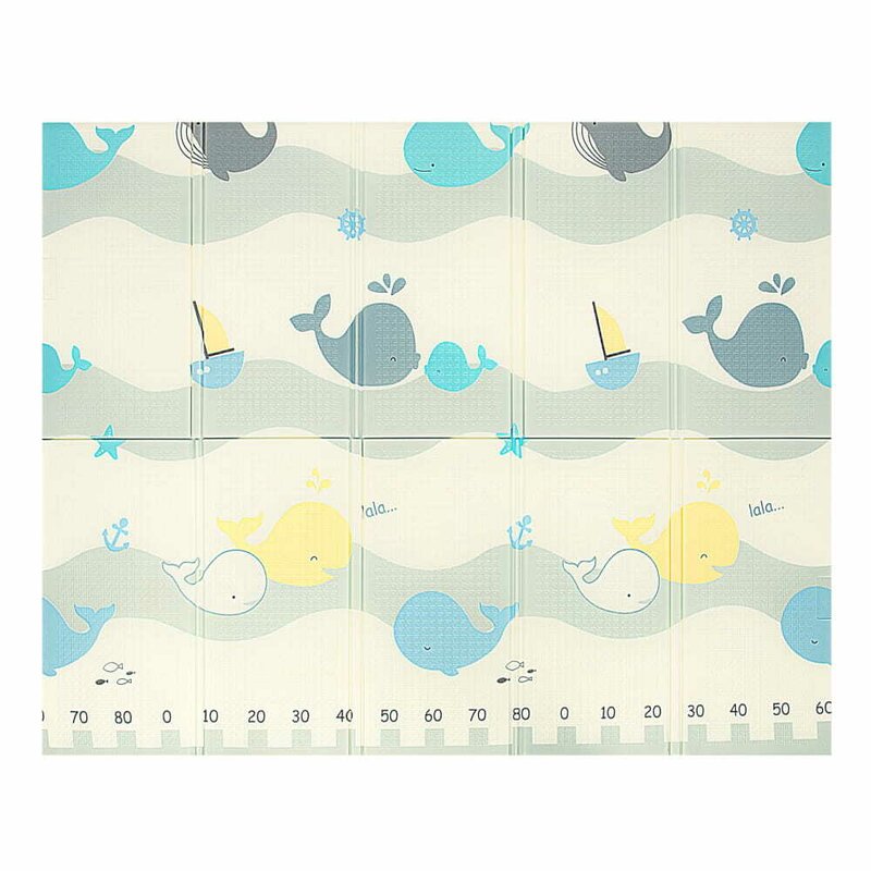 Covoras de joaca, Bocioland, Water City, Pliabil, Protectie impotriva loviturilor, Dimensiune mare, 180 x 150 cm, Cu Imprimeu pe ambele parti, Potrivit pentru utlizare atat in interior, cat si in exterior - gogobaby.ro