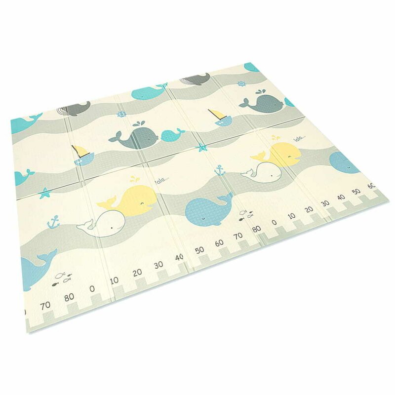Covoras de joaca, Bocioland, Water City, Pliabil, Protectie impotriva loviturilor, Dimensiune mare, 180 x 150 cm, Cu Imprimeu pe ambele parti, Potrivit pentru utlizare atat in interior, cat si in exterior - gogobaby.ro