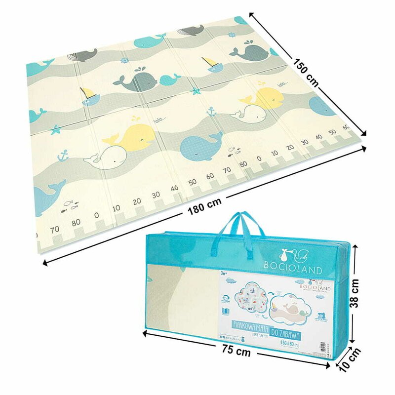 Covoras de joaca, Bocioland, Water City, Pliabil, Protectie impotriva loviturilor, Dimensiune mare, 180 x 150 cm, Cu Imprimeu pe ambele parti, Potrivit pentru utlizare atat in interior, cat si in exterior - gogobaby.ro