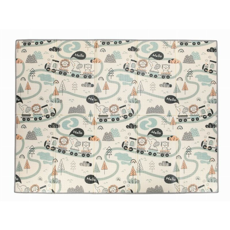 Covoras de joaca, FreeON, Magic Road, Cu doua fete, Pliabil, Protectie impotriva loviturilor, 200x150 cm, 0 luni+, Multicolor