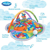 Covoras educational, Playgro, Pentru copii, Interactiv, Multifunctional, Pentru activitati fizice, Cu elemente detasabile, 0 luni+, Clip Clop Musical Activity Gym