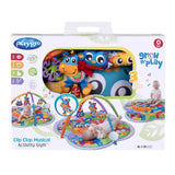 Covoras educational, Playgro, Pentru copii, Interactiv, Multifunctional, Pentru activitati fizice, Cu elemente detasabile, 0 luni+, Clip Clop Musical Activity Gym