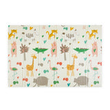 Covoras educativ, Petite&Mars, Campy L, Din spuma XPE non-toxica, Cu doua fete, Suprafata antiderapanta, 130x200 cm, Pliabil compact 40×32×21 cm, Model animalute si forme geometrice