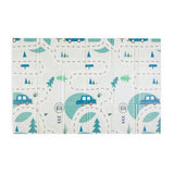 Covoras educativ, Petite&Mars, Campy L, Din spuma XPE non-toxica, Cu doua fete, Suprafata antiderapanta, 130x200 cm, Pliabil compact 40×32×21 cm, Model masini si forme geometrice
