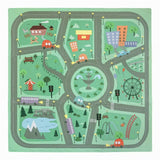 Covoras puzzle, Free2Play, Pentru copii, Din spuma, 91x91 cm, 9 bucati, 36 luni+, Road