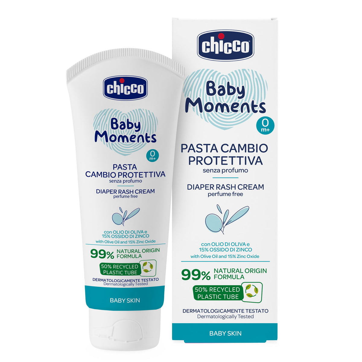 Crema reparatoare Chicco Baby Moments impotriva iritatiilor de la scutec, panthenol si oxid de zinc 15%, 0luni+ - gogobaby.ro