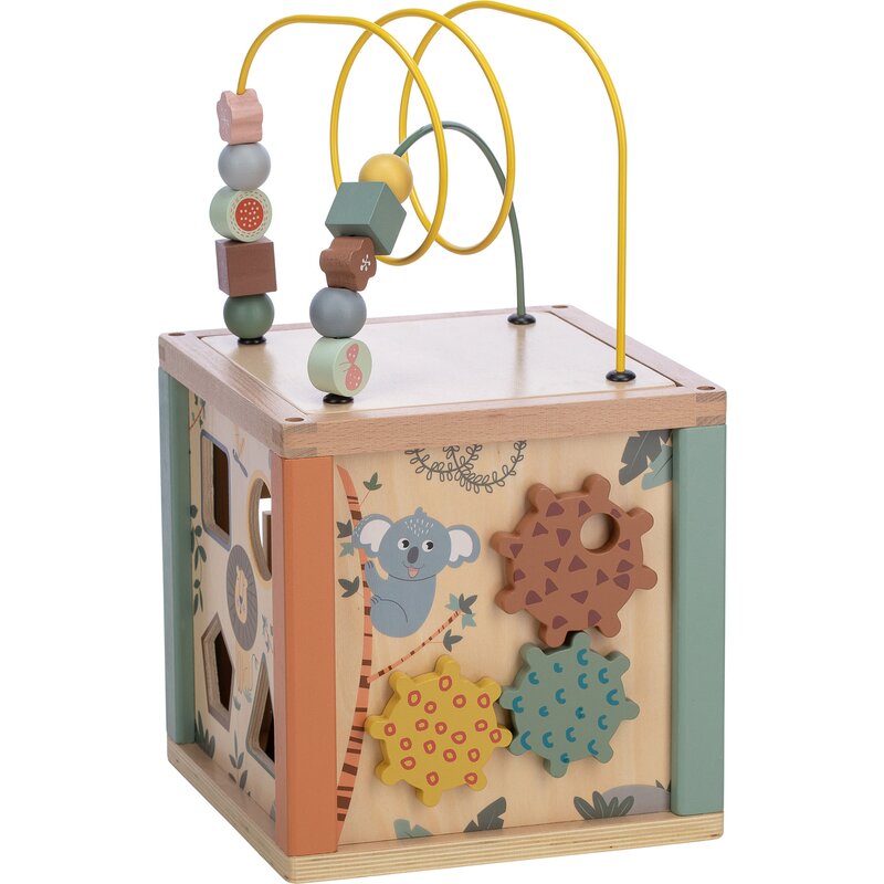 Cub mare de activitati, Free2Play, Safari, Pentru copii, Din lemn, Cu sortator de forme, Abac si alte activitati, Conform cu standardele europene EN71-1;2018, EN71-2:2020, EN71-3:2021 - gogobaby.ro