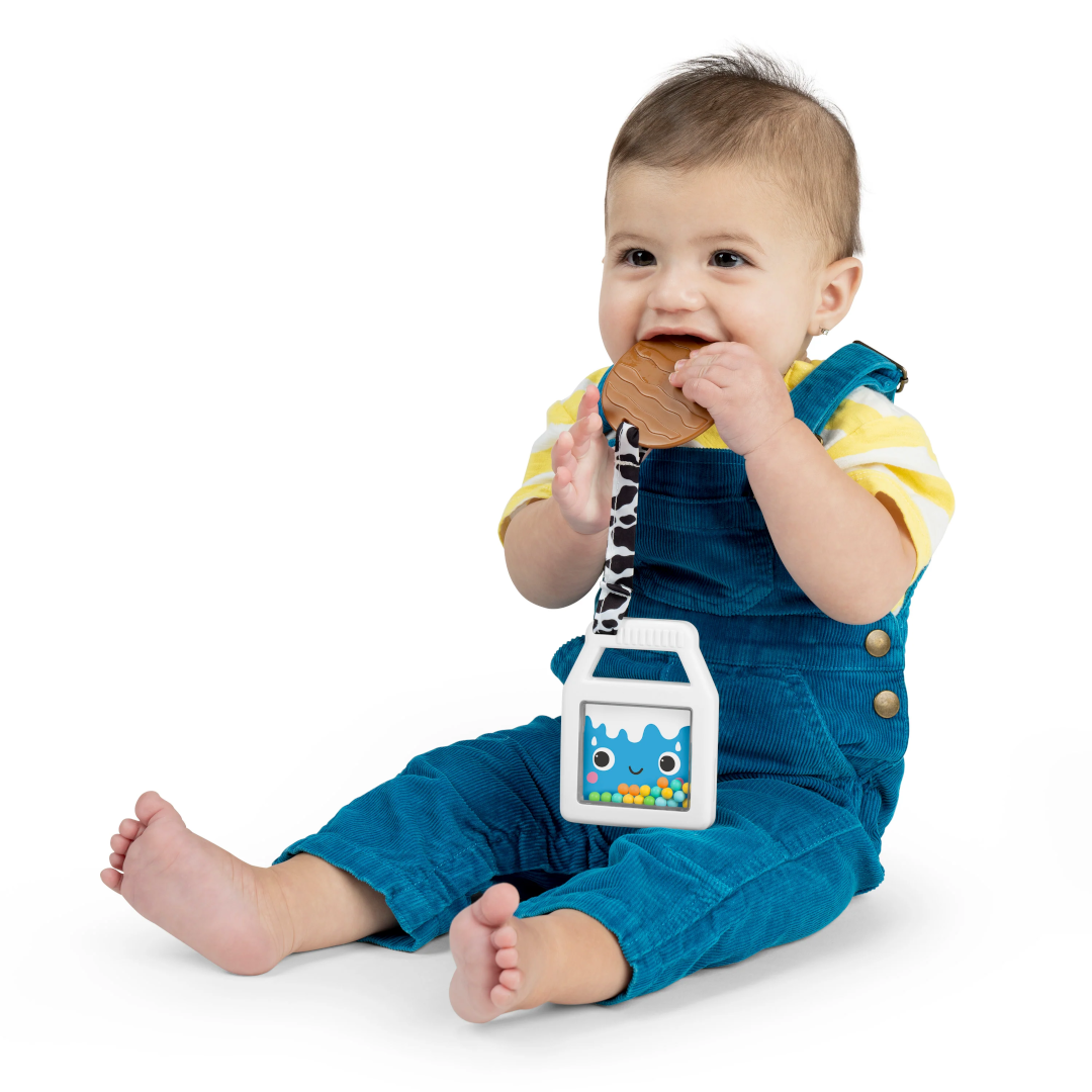 Bright Starts - Jucarie de dentitie 2 in 1 cu zornaitoare Cookies & Teethe - gogobaby.ro