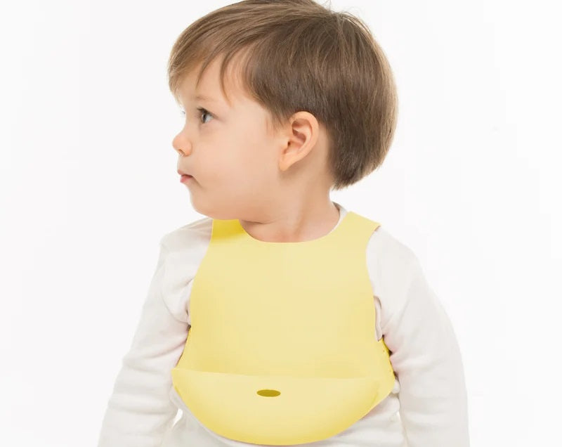 Baveta Flexi Bib Minikoioi, 100% Premium Silicone – Mellow Yellow - gogobaby.ro