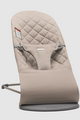 BabyBjorn - Balansoar Bliss Sand Grey din tesatura matlasata cu aspect Clasic, cu bara de jucarii inclusa