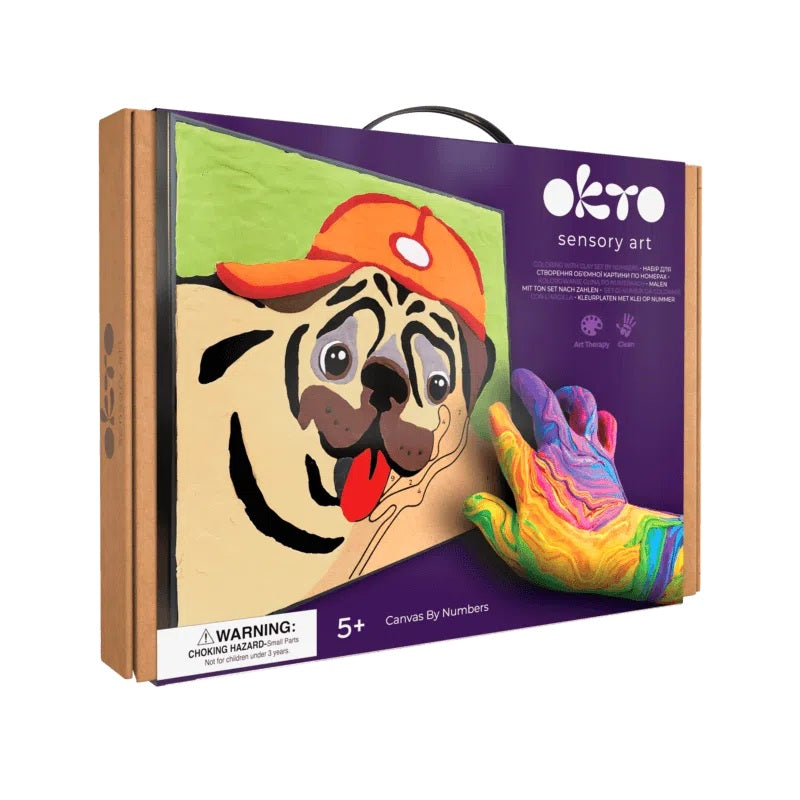 Set pictura cu argila usoara, 29*29 cm - Pug Dog - gogobaby.ro