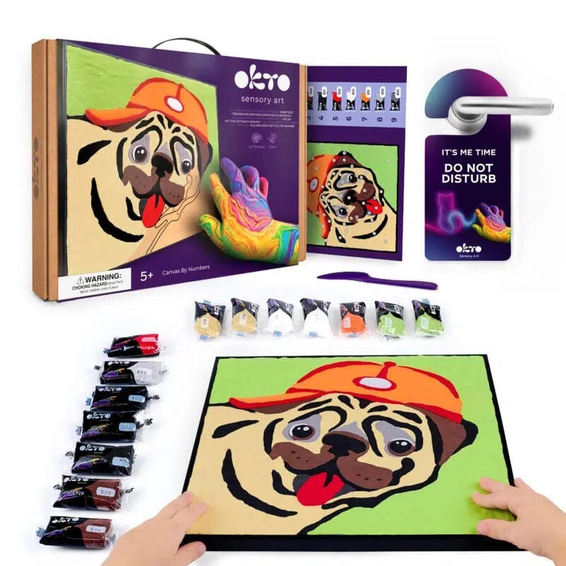 Set pictura cu argila usoara, 29*29 cm - Pug Dog