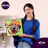 Set pictura cu argila usoara, 29*29 cm - Pug Dog