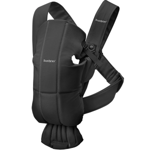 BabyBjorn - Marsupiu anatomic Mini, cu pozitii multiple de purtare, Black, Tesatura-Tricot
