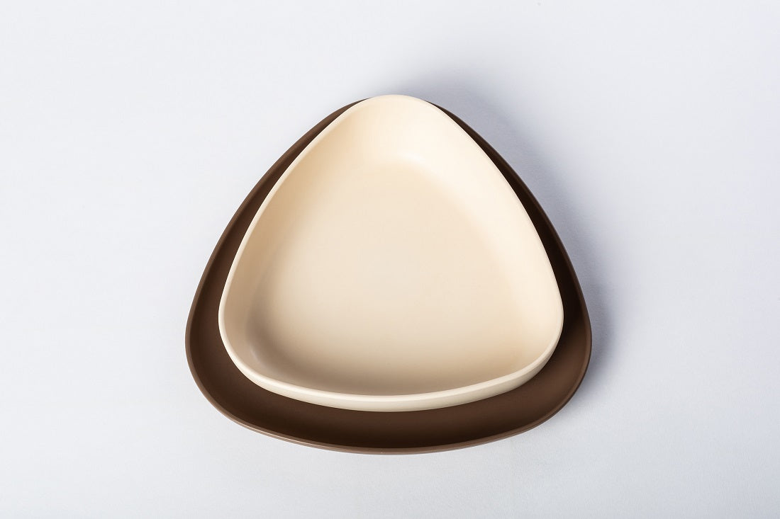 Set 2 farfurii, eKoala, BIOplastic, White/Brown - gogobaby.ro