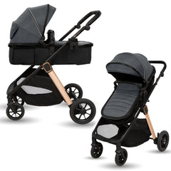 Carucior transformabil 2in1, Appekids Elite - Navy Grey