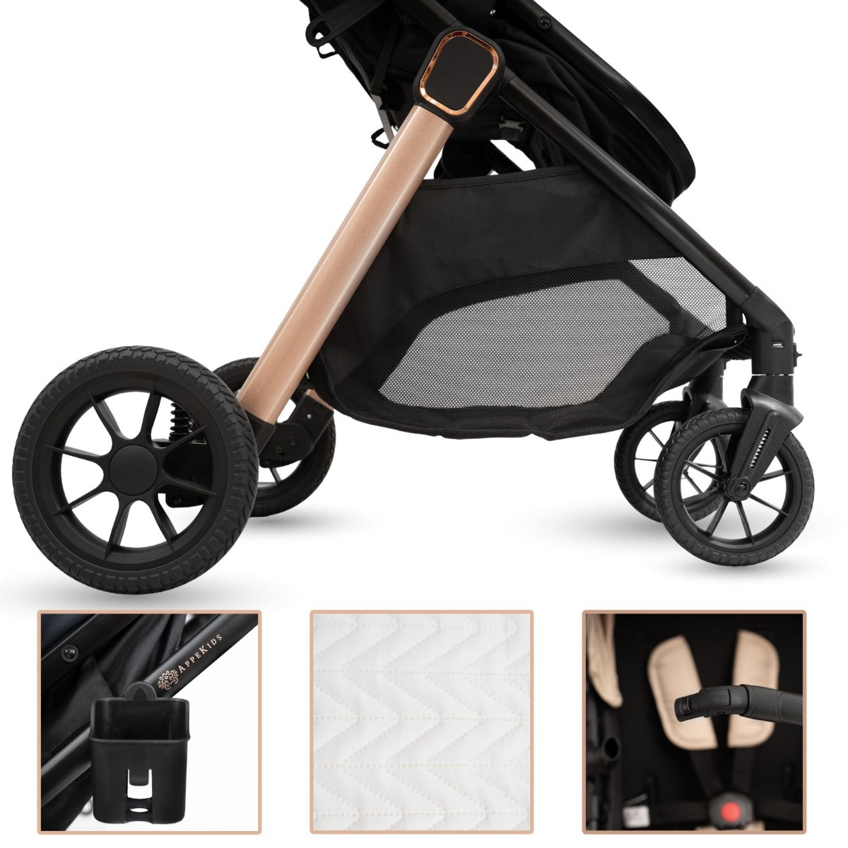 Carucior transformabil 2in1, Appekids Elite - Navy Grey