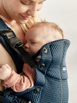 BabyBjorn - Marsupiu anatomic cu multiple pozitii de purtare colectia Harmony, 3D Mesh, Navy Blue - Editie Limitata