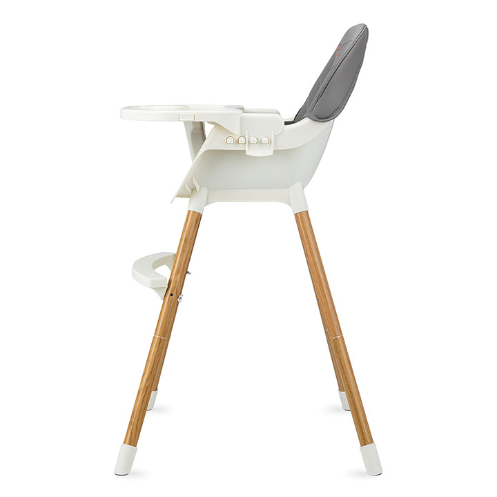 Scaun de masa copii Momi Reki, Piele ecologica, Dark Grey - gogobaby.ro