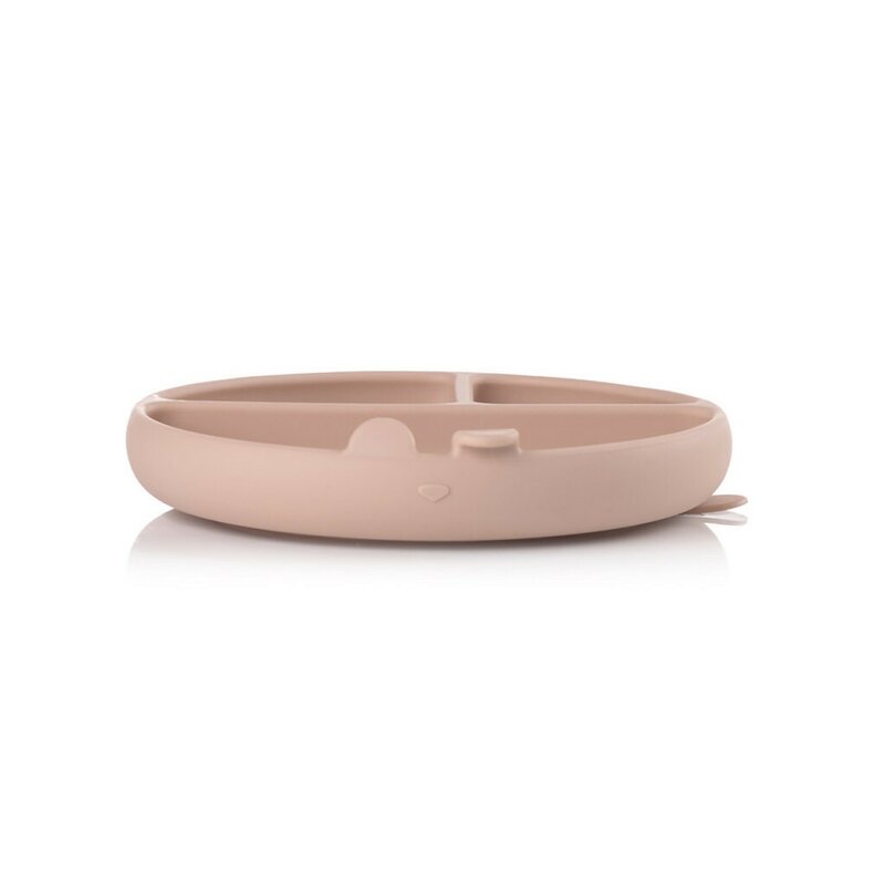 Farfurie BLW, Jane, Din silicon, Cu ventuze, 17 x 17 x 4 cm, BPA Free, Pale