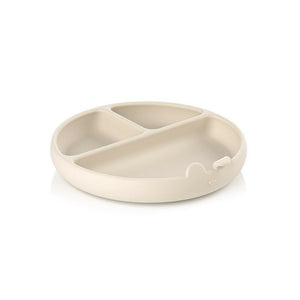 Farfurie BLW, Jane, Din silicon, Cu ventuze, 17 x 17 x 4 cm, BPA Free, Sand