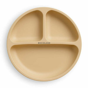Farfurie compartimentata, Bocioland, Rotunda, Cu 3 compartimente, Fara BPA, 6-36 luni, Beige