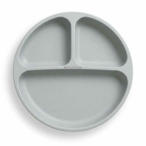 Farfurie compartimentata, Bocioland, Rotunda, Cu 3 compartimente, Fara BPA, 6-36 luni, Gray