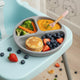 Farfurie compartimentata, Bocioland, Rotunda, Cu 3 compartimente, Fara BPA, 6-36 luni, Gray