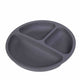 Farfurie compartimentata, Bocioland, Rotunda, Cu 3 compartimente, Silicon, Fara BPA, 6-36 luni, Antracite
