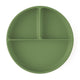 Farfurie compartimentata, Petite&Mars, Take&Match, Din silicon, Rotunda, Cu ventuza si 3 compartimente, Adecvata pentru masina de spalat vase si microunde, Nu absoarbe mirosuri, Fara BPA, 500 ml, 6 luni+, Sweet Pea, Verde