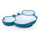 Farfurie, Giligums, Crab Premium, Cu 3 compartimente, Cu ventuza, Din silicon, Fara BPA, 6 luni+, Alb/Turcoaz