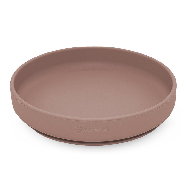 Farfurie, Petite&Mars, Take&Match, Din silicon, Cu ventuza, Fara BPA, Adecvata pentru masina de spalat vase si microunde, Nu absoarbe mirosuri, 6 luni+, 400 ml, Velvet Latte, Maro pudrat