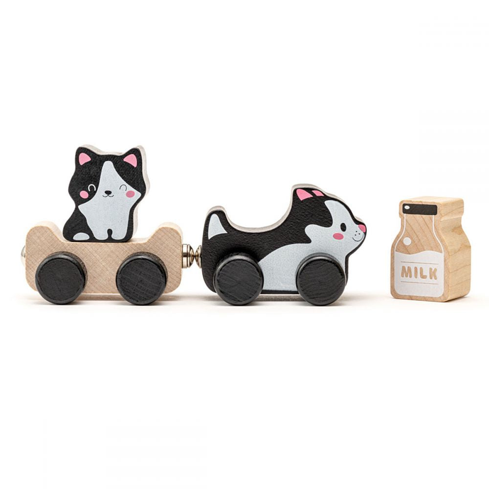 Jucarie din lemn Cubika, Kitties Family - gogobaby.ro