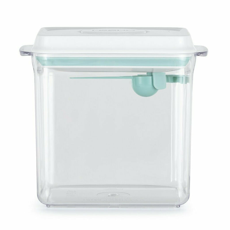 Recipient depozitare lapte praf, Feedo, 1700 ml, Capac etans, Din plastic, Fara BPA, Turcoaz - gogobaby.ro