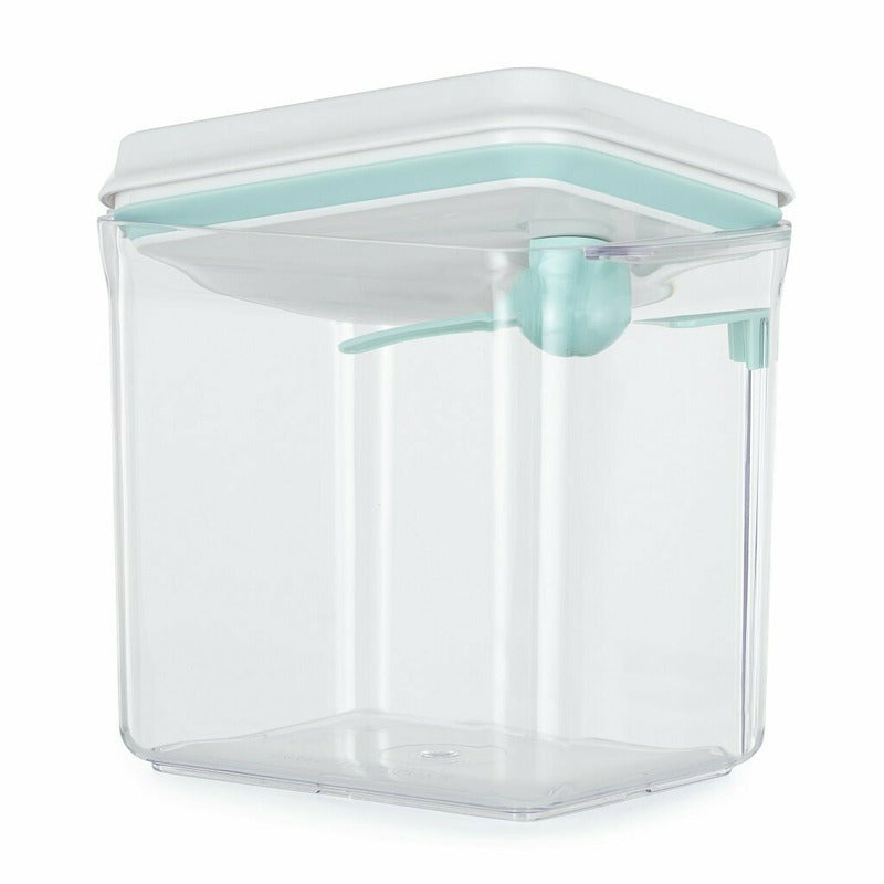Recipient depozitare lapte praf, Feedo, 1700 ml, Capac etans, Din plastic, Fara BPA, Turcoaz - gogobaby.ro