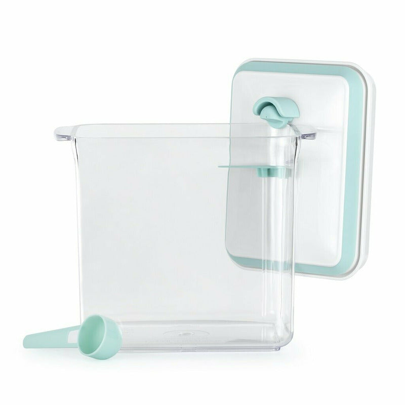 Recipient depozitare lapte praf, Feedo, 1700 ml, Capac etans, Din plastic, Fara BPA, Turcoaz - gogobaby.ro