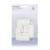 Set protectIi, Feedo, Pentru colturi ascutite, Absorbtie a socurilor, Din spuma, Cu adeziv, 5 x 5 x 2 cm, 4 bucati, Alb