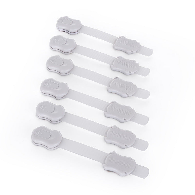 Set sisteme de siguranta, Feedo, Pentru mobilier, Universale, Cu lungime reglabila, 19 x 3.4 cm, Distanta 2-11 cm, 6 bucati, Alb - gogobaby.ro