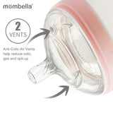 Biberon Anticolici Mombella Breast-Like, 300ml, Tetina 360Ã‚Â° XL Flux Consistent, PPSU, Old Roze