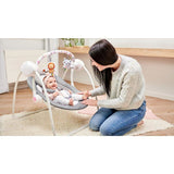 Fotoliu balansoar, Lionelo, Ruben, Electric, Cu spatar reglabil, Cu 12 melodii relaxante si sunete ale naturii, Cu 3 programe de balansare automata, Conform cu standardul european EN 16232, 68x65 cm, Gri/Turcoaz