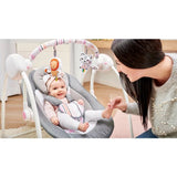 Fotoliu balansoar, Lionelo, Ruben, Electric, Cu spatar reglabil, Cu 12 melodii relaxante si sunete ale naturii, Cu 3 programe de balansare automata, Conform cu standardul european EN 16232, 68x65 cm, Gri/Turcoaz