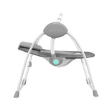 Fotoliu balansoar, Lionelo, Ruben, Electric, Cu spatar reglabil, Cu 12 melodii relaxante si sunete ale naturii, Cu 3 programe de balansare automata, Conform cu standardul european EN 16232, 68x65 cm, Gri/Turcoaz