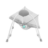 Fotoliu balansoar, Lionelo, Ruben, Electric, Cu spatar reglabil, Cu 12 melodii relaxante si sunete ale naturii, Cu 3 programe de balansare automata, Conform cu standardul european EN 16232, 68x65 cm, Gri/Turcoaz