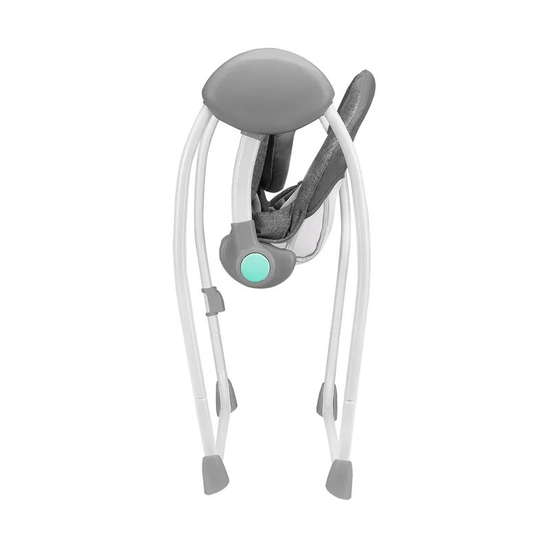Fotoliu balansoar, Lionelo, Ruben, Electric, Cu spatar reglabil, Cu 12 melodii relaxante si sunete ale naturii, Cu 3 programe de balansare automata, Conform cu standardul european EN 16232, 68x65 cm, Gri/Turcoaz