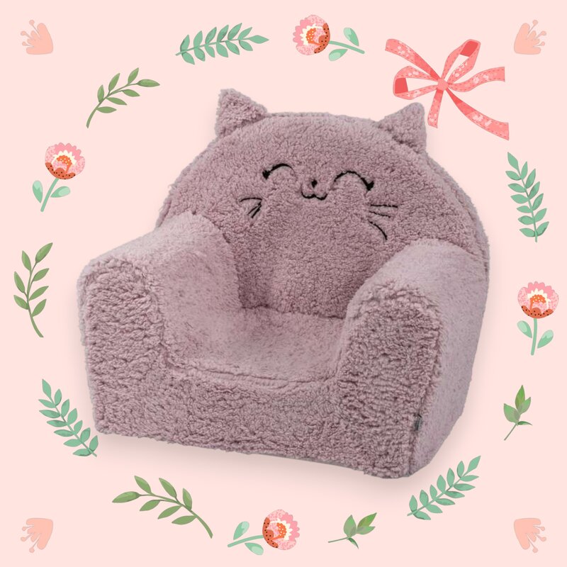 Fotoliu din burete, Bubaba, Cozy Kitty, Pentru copii, 9 luni-5 ani, Pink - gogobaby.ro