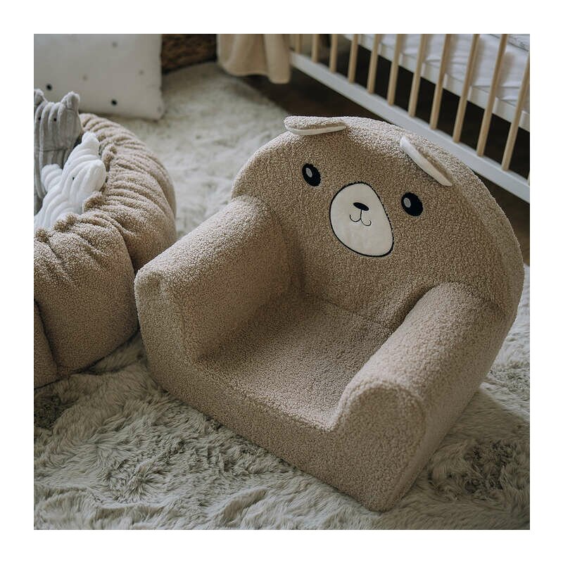 Fotoliu din burete, Bubaba, Cozy Teddy, Pentru copii, 9 luni-5 ani, Brown - gogobaby.ro