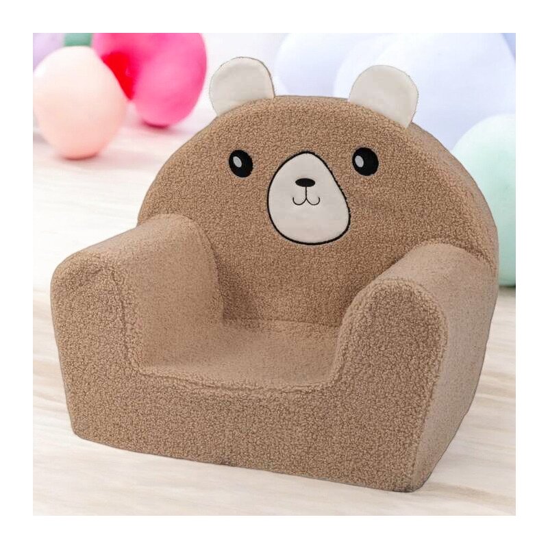 Fotoliu din burete, Bubaba, Cozy Teddy, Pentru copii, 9 luni-5 ani, Brown - gogobaby.ro