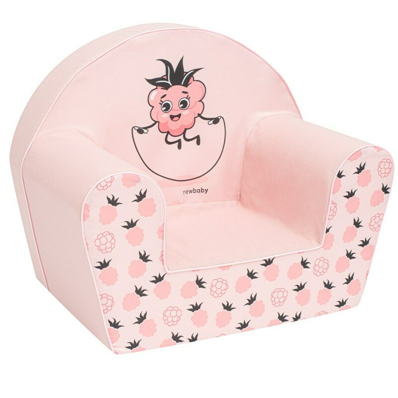 Fotoliu din burete, New Baby, Pinneaple, Pentru copii, 9 luni - 5 ani, Cu Husa detasabila, Pink