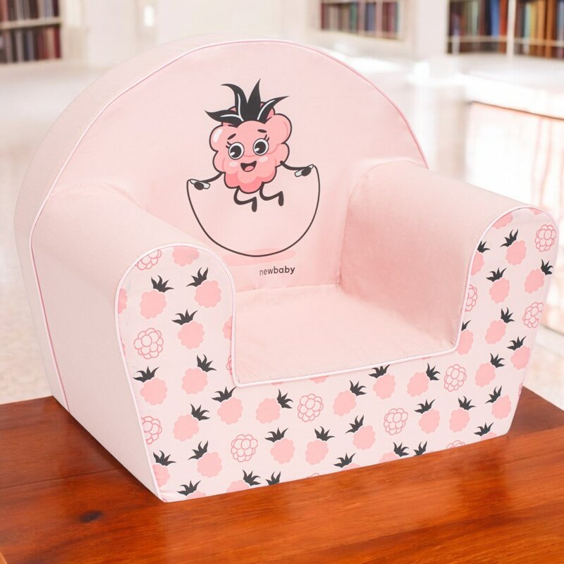 Fotoliu din burete, New Baby, Pinneaple, Pentru copii, 9 luni - 5 ani, Cu Husa detasabila, Pink - gogobaby.ro